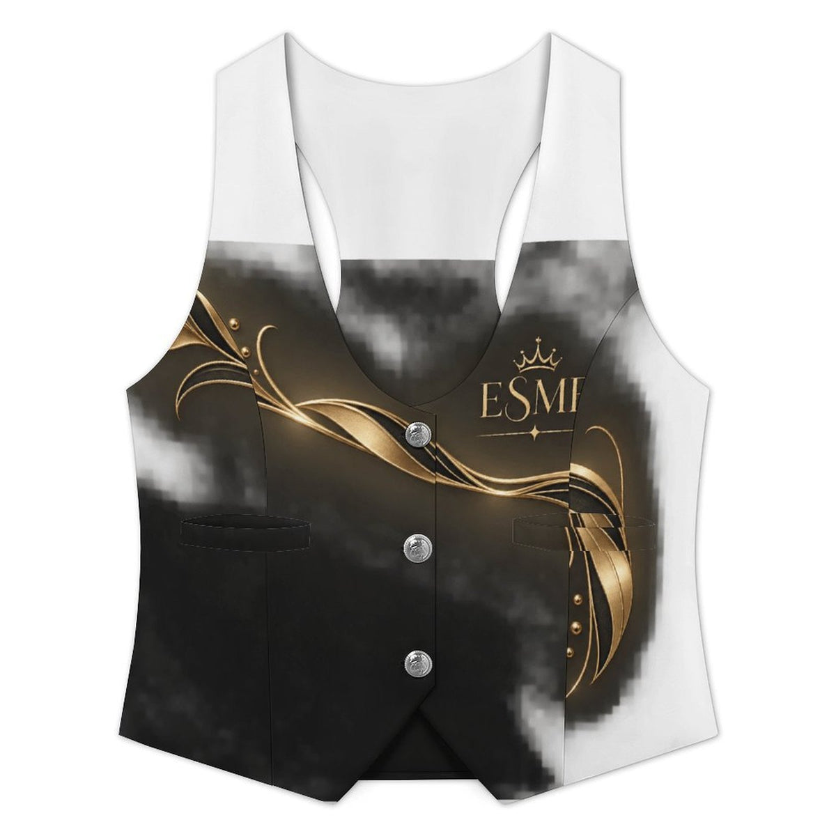 Design Women's Sleeveless Suit Vest with Buttons