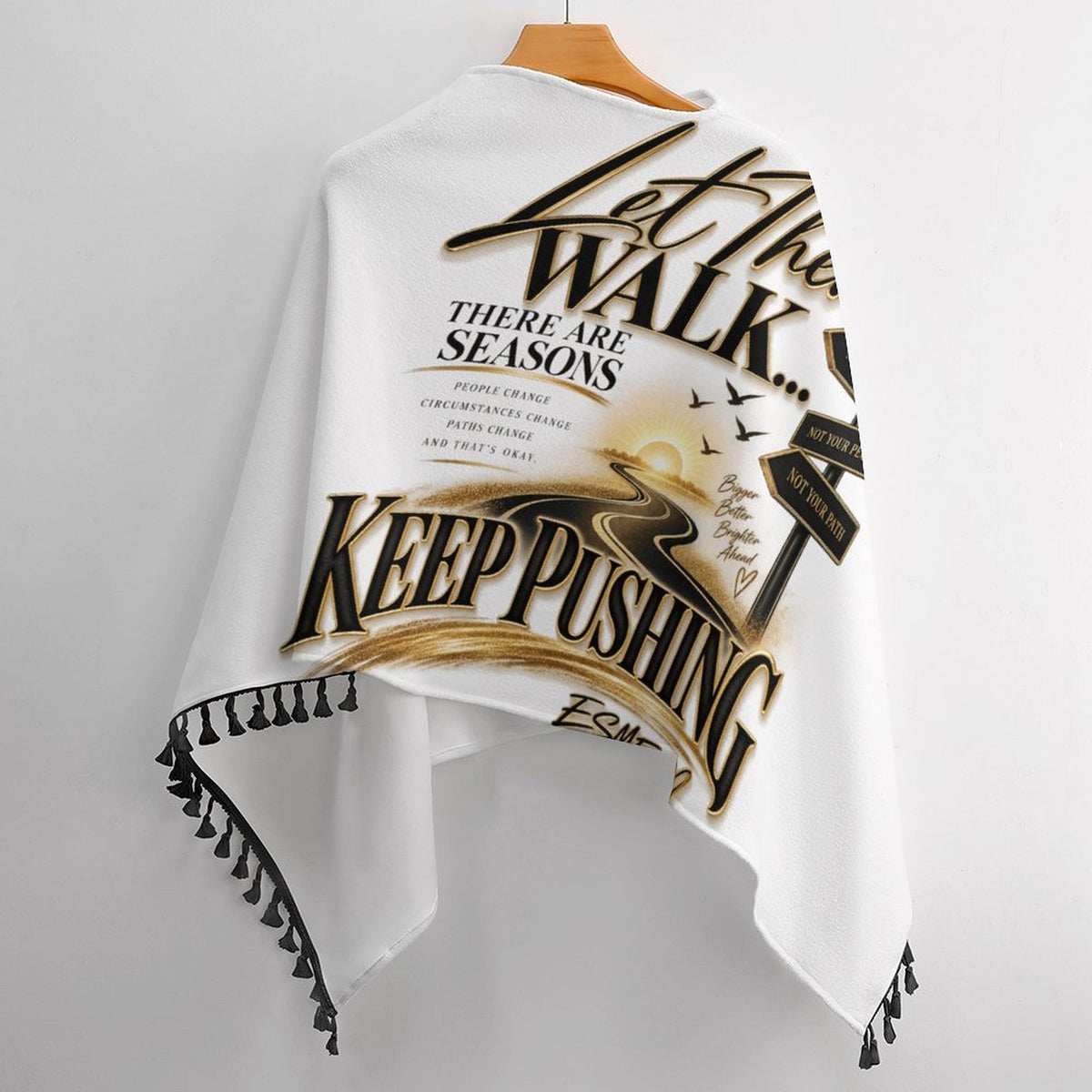 Designer Fringed Knitted Cape (MY07)