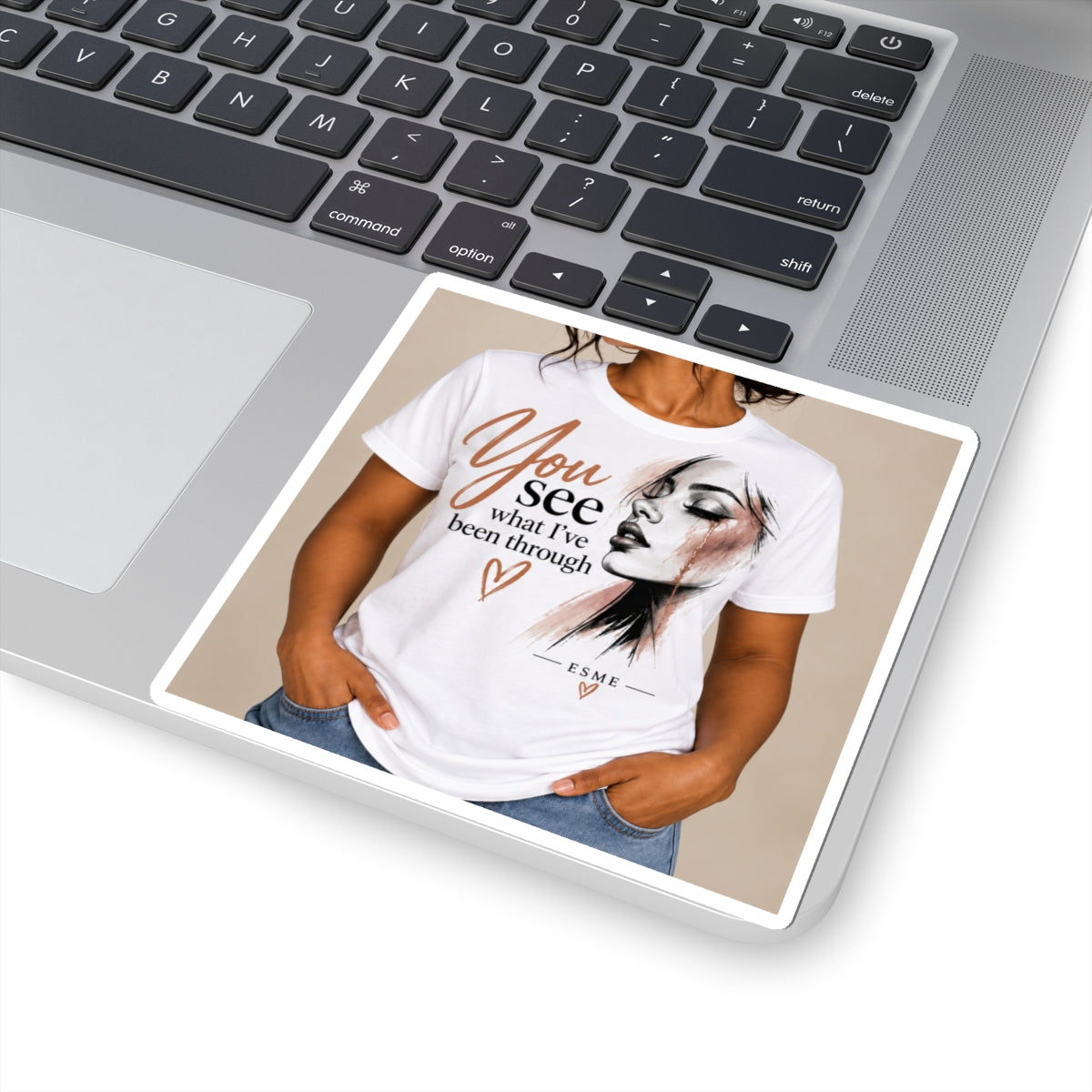 You See What I’ve Been Through - Kiss-Cut Sticker (Feminine Art Portrait)