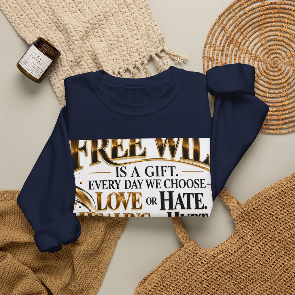 Choose with Purpose Crewneck Sweatshirt — "Free Will is a Gift" Inspirational Pullover