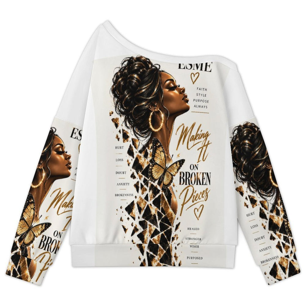 Design Women's Off-shoulder Long Sleeve Sweatshirt