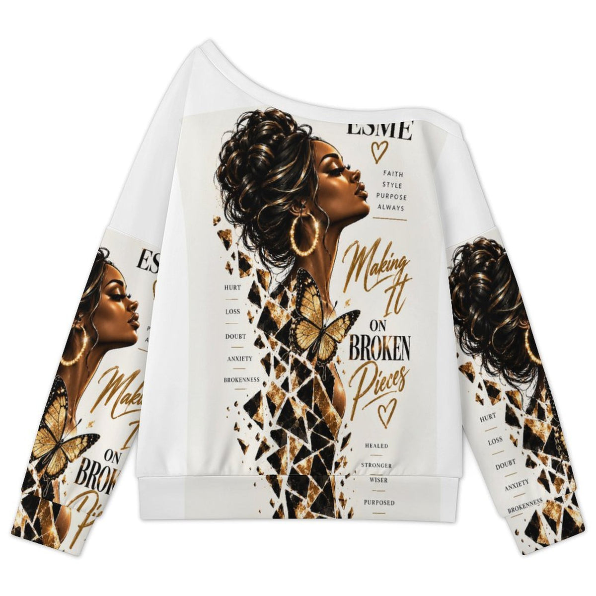 Design Women's Off-shoulder Long Sleeve Sweatshirt