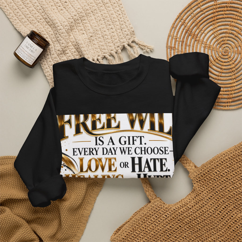 Choose with Purpose Crewneck Sweatshirt — "Free Will is a Gift" Inspirational Pullover
