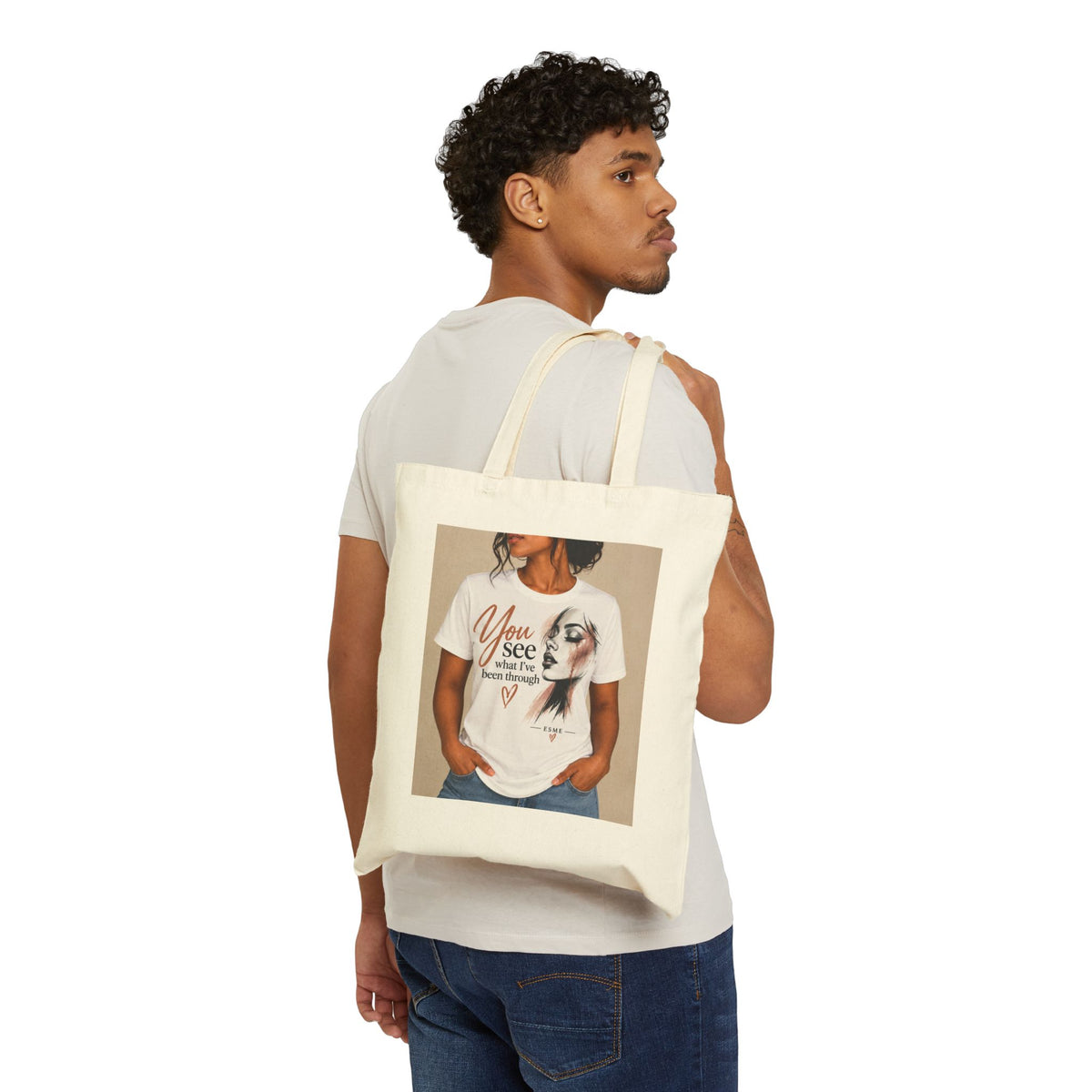Tote Bag — "You See What I Be" Inspirational Portrait Canvas Tote