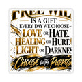 Inspirational Quote Sticker — “Choose With Purpose” Gold & Black Motivational Kiss-Cut Sticker