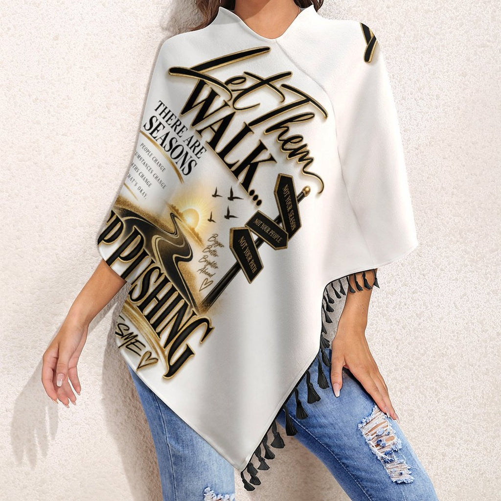 Designer Fringed Knitted Cape (MY07)