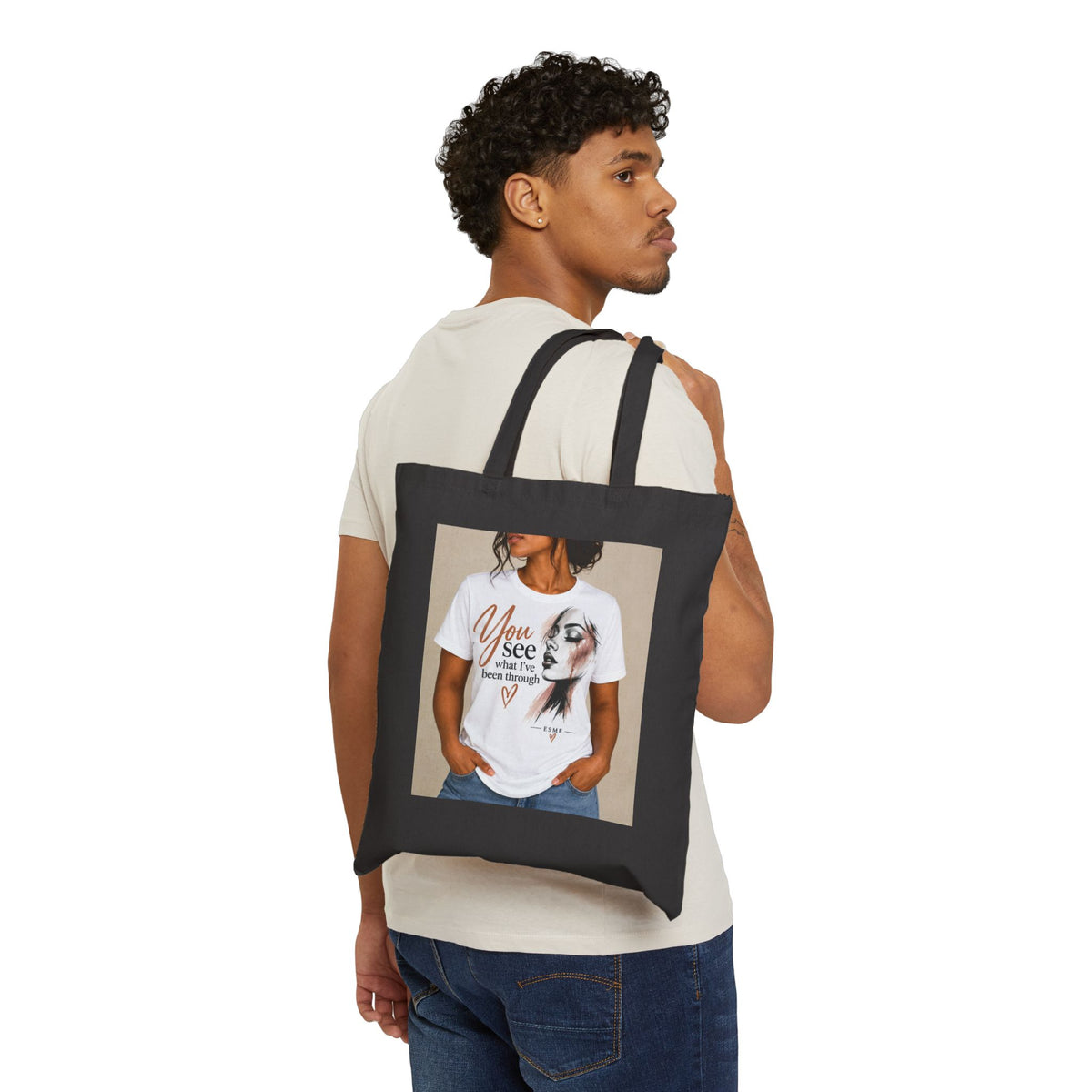 Tote Bag — "You See What I Be" Inspirational Portrait Canvas Tote