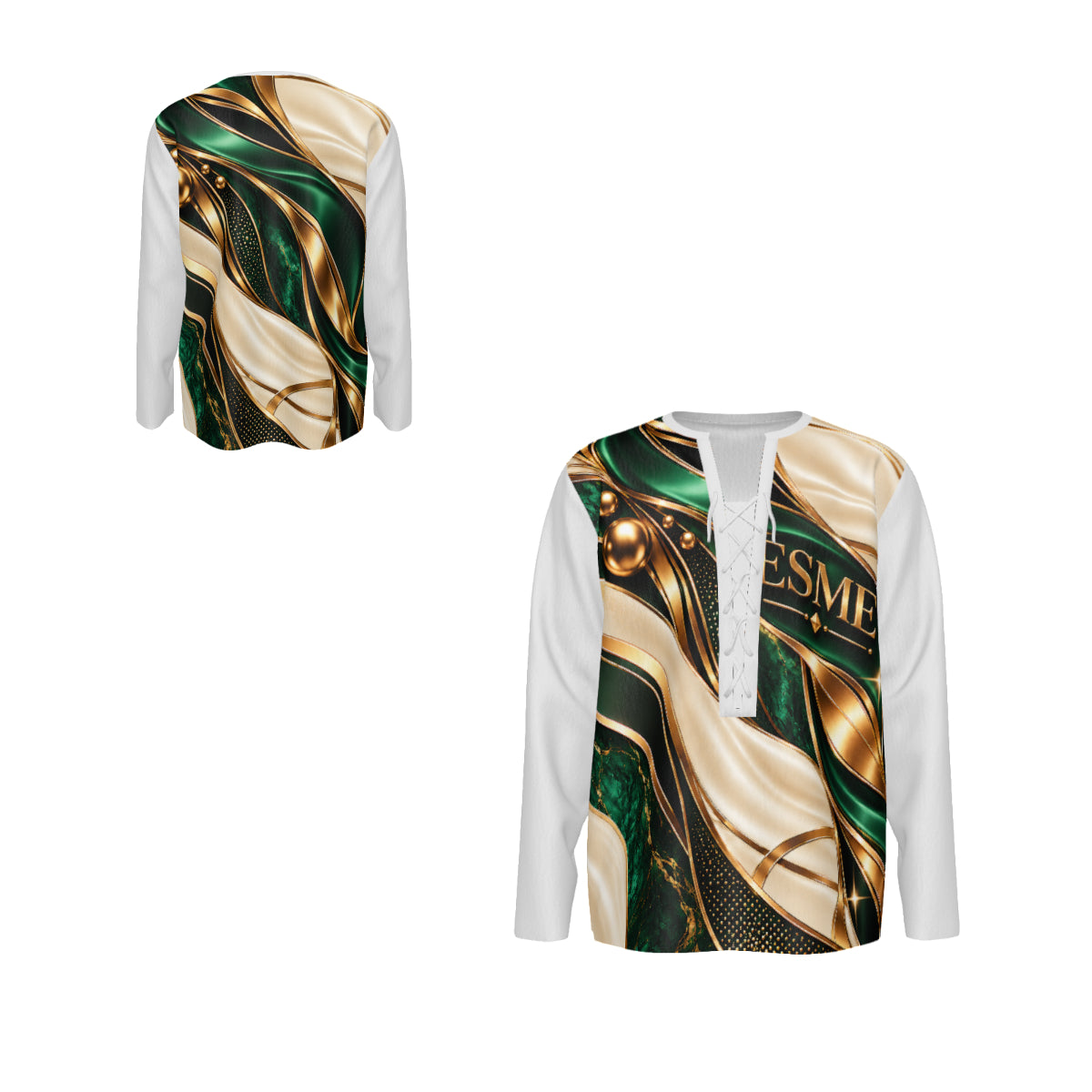 Design Men's Long-Sleeve T-Shirt with Front Drawstring