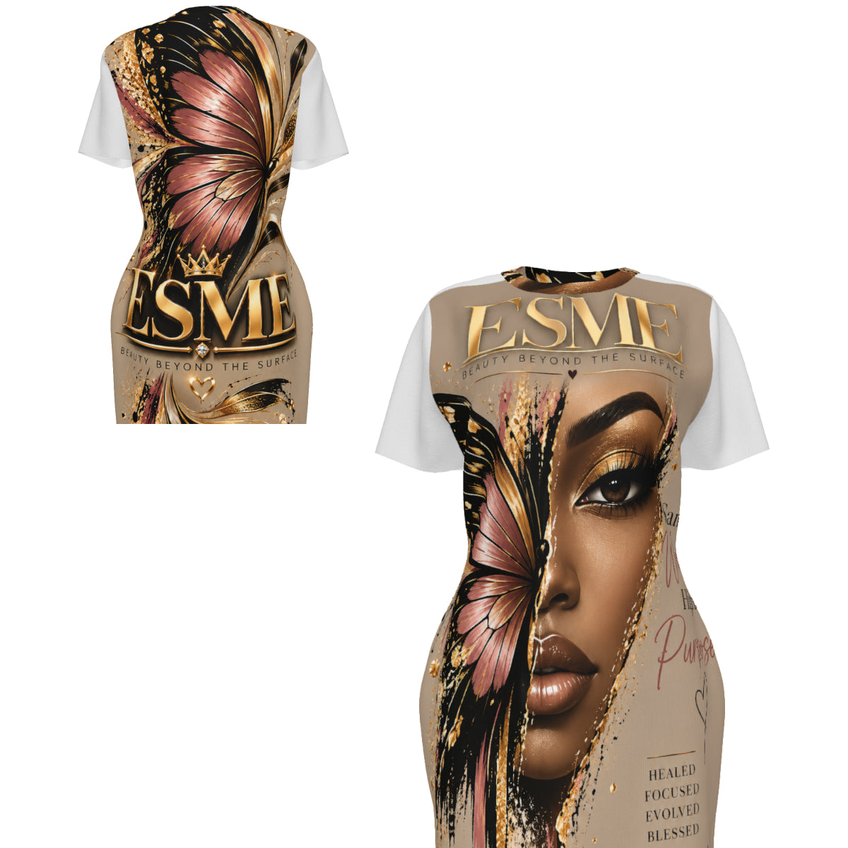 Designer Women's Crew Neck Bodycon Dress