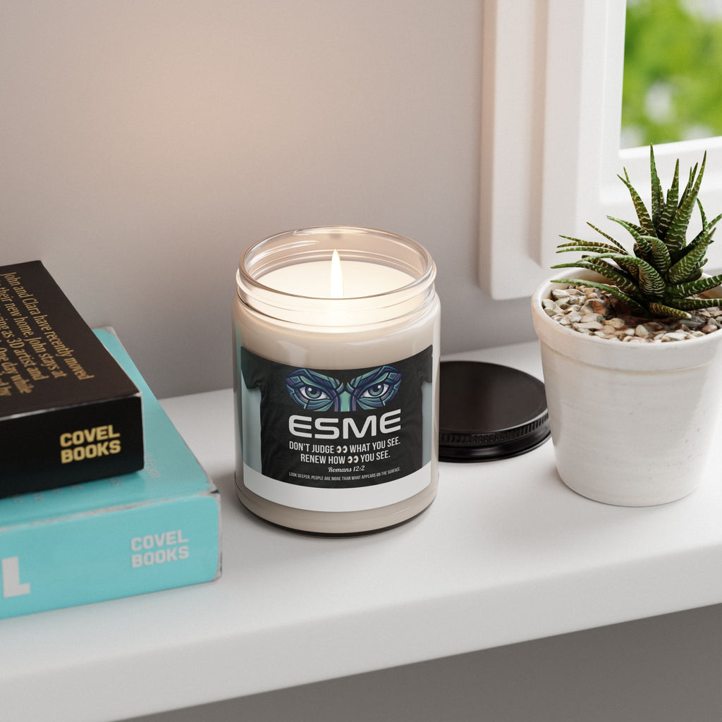 Soy Candle — "ESME" Owl Design | Inspirational Quote 9oz Scented Candle