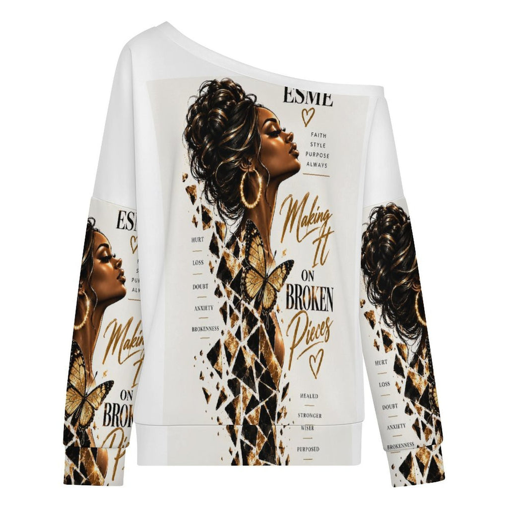 Design Women's Off-shoulder Long Sleeve Sweatshirt